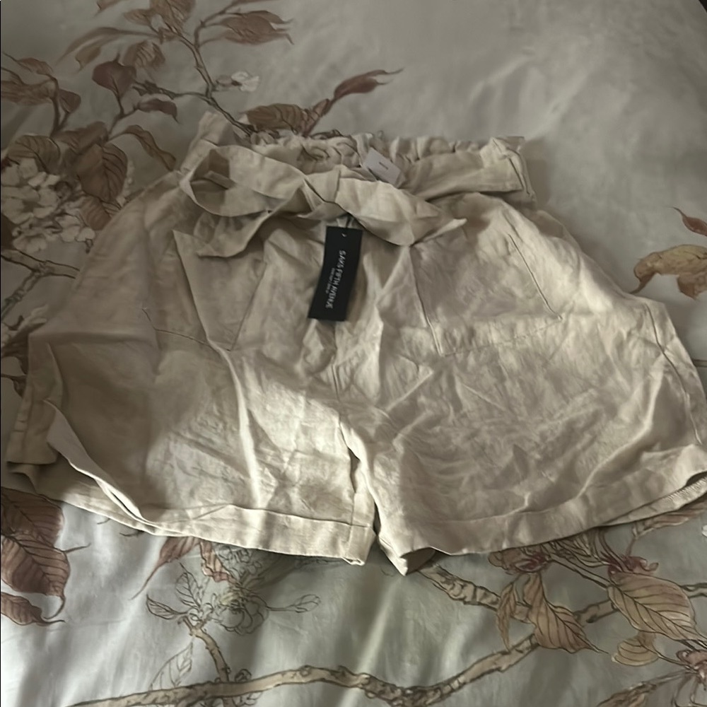Saks Fifth Avenue High Waist Cream Shorts